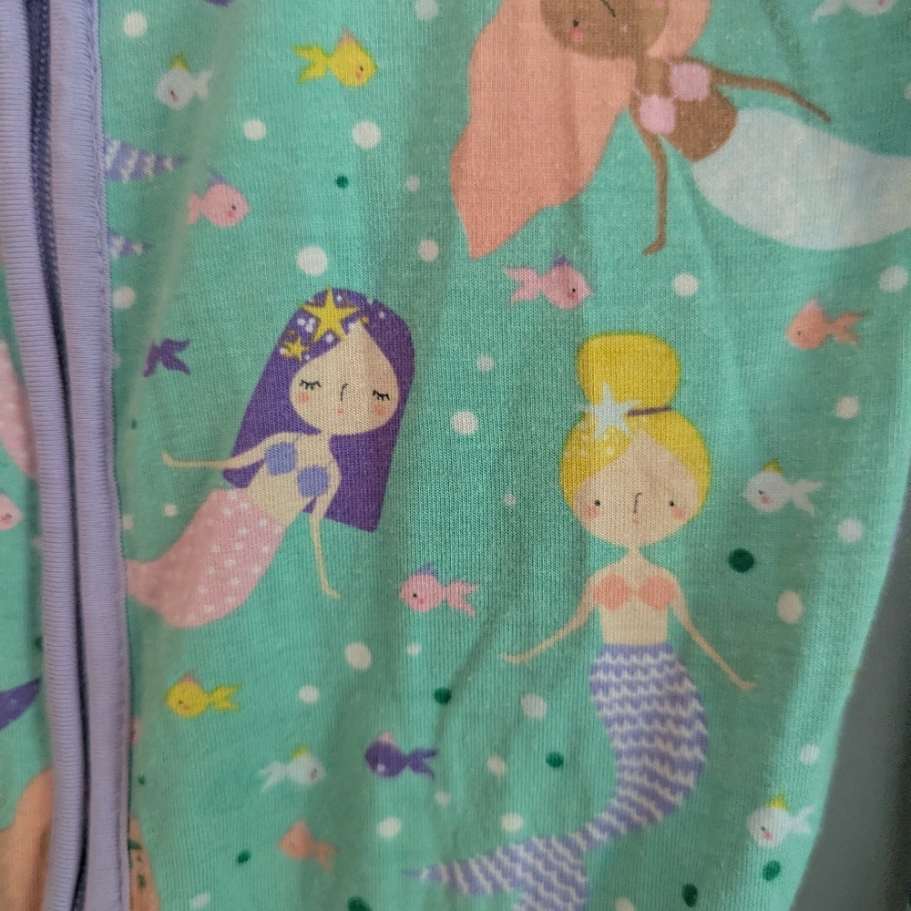 Little Sleepies 2T Mermaid Magic Mint Purple Pen Mark - Picture 3 of 7